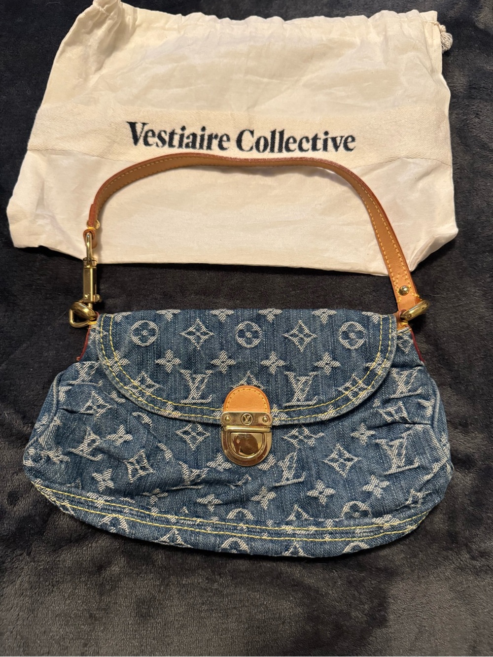 Louis Vuitton Denim Pochette Shoulder Bag